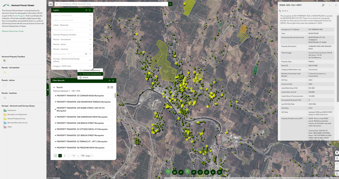 Vermont Parcel Viewer 4 Screenshot