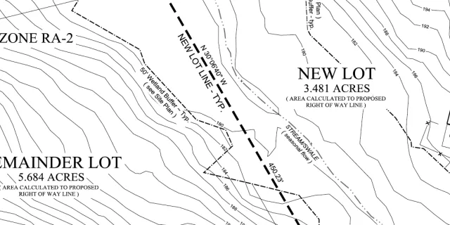 Survey excerpt courtesy of B.M. Paul, Licensed Land Surveyor